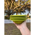 Syracuse China Cantina Lime Green Soup Bowls 7.5" Set Of 4 Wavy Rim Vintage. Fixed Price $49.99.