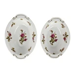 2 Vintage Floral Park FLP1 Moss Rose Oval Vegetable Serving Bowls 10" & 11". Fixed Price $39.97.