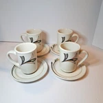 Vtg Buffalo China Oneida Espree Restaurant-ware Cups And Saucers SET/4 New Read. Fixed Price $20.00.