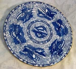 Mottahedeh Torquay Blue Dinner Plate 10.5" England Seashell Gold Trim No Crazing. Fixed Price $139.99.
