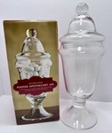 Williams-sonoma Hand Blown Crystalline Glass Candy Keepsakes Jar With Lid Nib. Fixed Price $19.93.