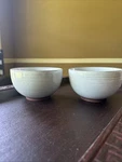 2 Portobello Pottery By Inspire Grey Cream Cereal/soup Footed Bowl. Fixed Price $30.00.