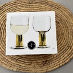 New Sagaform Gold Club Wine Glasses Box With Gift Tag And Ribbon. Fixed Price $60.00.
