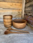 Vintage Mcm Himark Gourmet Kitchen Teak Salad Bowl Set - 7 Piece. Fixed Price $45.00.