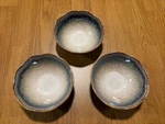 Ririku 3 Piece Ceramic Bowl Set Brown & Blue Glaze Scalloped Nice!. Fixed Price $39.99.