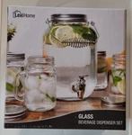 Jar Style 5 Piece Glass Beverage Dispenser Set Inc 4 Mugs W/ Handle/lid Lexihome. Fixed Price $36.84.