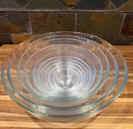 Duralex Lys 10-PIECE Clear Glass Nesting Mixing Bowl Set Made France. Fixed Price $40.00.
