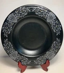 Fiesta Skull & Vine 12 Inch Black Pasta Bowl. Fixed Price $75.00.