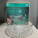 Vtg Anchor Hocking Clear Glass Canfield Serving Bowl 10.5"X3.25 Usa Orig Box. Fixed Price $14.00.