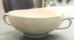 George Jones & Sons England Rhapsody Josephine Green Trim Two Handle Cup Bowl. Fixed Price $5.99.