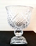 Jack Badash Oxford Crystal Bowl Pedestal Trophy Vase 10"H Poland Glass. Fixed Price $125.00.