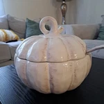 Savino Ceramic Pumkim Soup Bowl Tureen Perfect For Fall Halloween. Fixed Price $50.00.