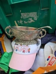 1997 Arthur Court Grape Pattern Gravy Sauce Boat With Ladle #3158. Fixed Price $25.00.