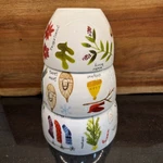 Crate & Barrel 3 Piece Set Christmas Nesting Snack Bowls Winter Collage. Fixed Price $15.97.