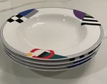 (4) Mikasa High Spirits Maxima CAK12 Japan Fine China 9 1/4" Large Soup Bowls. Fixed Price $59.99.