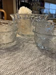 Anchor Hocking Avalon Clear Glass Salad 4 And Big Set. Fixed Price $25.00.