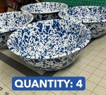 4-PACK Crow Canyon Marbled Blue White Enamelware Serving Bowl D18DBM 2 Quart 8". Fixed Price $86.59.
