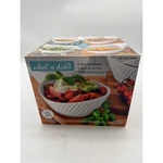 Overandback What Dish 4-PIECE Serving Bowl Set Stoneware Plates Microwave Safe. Fixed Price $39.99.