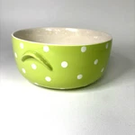 9" Spode Baking Days Green Serving Bowl With White Polka Dots & Handles. Fixed Price $36.97.
