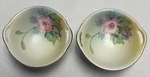 Vtg 2 Meito Hand Painted Porcelain 3 Footed Petite Candy Nut Bowl Floral Vgc. Fixed Price $13.00.