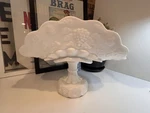 Vintage Westmoreland Milk Glass Paneled Grape Banana Boat Bowl 1881 Line Euc. Fixed Price $40.00.