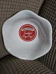 Ceramic Smuckers "sundaes Any Day!" Icecream Dessert Bowl Scallop Top Glossy. Fixed Price $5.60.