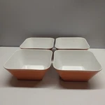 Target Home Everyday Melamine Square Bowls Set 4 Orange White 5.75" Cereal Snack. Fixed Price $19.99.