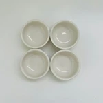 Tuxton BEB-050E American White Eggshell Oz Round Sauce Salsa Bowls, Set Of 4. Fixed Price $30.00.