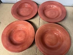 Set Of 4 Espana Tabletops Unlimited Cinnamon 12 3/8 Inch Rimmed Pasta Bowls. Fixed Price $74.99.