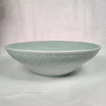 Ikea Sommar 2017 Serving Bowl Embossed Pattern Sea Foam Green Fruit 11 Inch. Fixed Price $74.99.