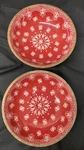 Levi Target Small 7" Enameled Wooden Red Bandana Print Serving Bowl Set Of 2. Fixed Price $39.99.