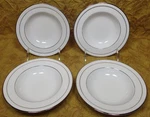 Noritake China White Scapes Stoneleigh 4062 - 1/4" Dessert Bowls. Fixed Price $20.00.