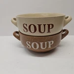 Mulberry Home Collection Ceramic Handled Soup Bowls Brown Beige. Fixed Price $23.00.
