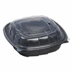 (75-PK) Sabert 8.5 Inch Square Cpet Bowl / Apet Lid Combo Pack -free Shipping. Fixed Price $89.99.