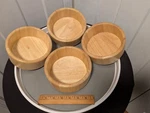 4 Dansk Wooden Salad Bowls Light. Fixed Price $49.99.