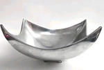 Vtg Ihi Aluminum Sculptural Bowl Statement Mcm Modern Centerpiece Footed -india. Fixed Price $39.99.