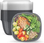 Prep 1-COMPARTMENT Bowls With Custom Fit Lids Reusable, Microwaveable, Durab. Fixed Price $18.03.