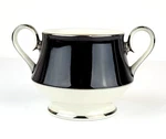 Carico Fine China Mystique Sugar Bowl - No Lid Black With Platinum Trim Japan. Fixed Price $26.72.