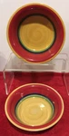 Royal Norfolk Mambo Coupe Soup Cereal 2 Bowls Yellow Center Red Blue Green. Fixed Price $17.00.
