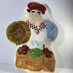 Boston Warehouse Trading Happy Chef Serving Dish Plate Platter Chip & Dip Large. Fixed Price $7.20.