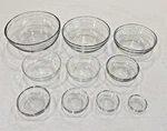 Anchor Hocking Mixing 10 Clear Glass Nesting Bowls 2.25" Up To 9" Diameter. Fixed Price $39.99.