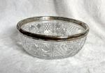 Vintage Fb Rogers Italian Lead Crystal Glass Salad Fruit Bowl Silverplated Rim. Fixed Price $25.00.