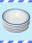 Carlisle 12 Oz Cereal Bowl Soup Pasta Melamine White Blue Striped Set Of 6. Fixed Price $34.99.