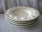 George Jones & Sons England Crescent Chatham Blue Lot Of 4 Rimmed Soup Bowls. Fixed Price $39.99.