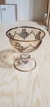 Arte Italica Vetro Gold Footed Dessert Dish / Goblet Vintage Handmade Tint Glass. Fixed Price $30.00.