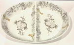 Oval Divided Vegetable Bowl Fruitful Nectar W/hummingbirds By Bonjour 11.25". Fixed Price $19.99.