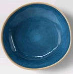 Four (4) Threshold Melamine 40 Ounce 9.25" Diameter Dinner Bowls Blue. Fixed Price $40.00.