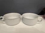 Bia Cordon Bleu White Soup Mugs Set Of 2 Large Ceramic Bowls W/ Handles 5.5. Fixed Price $40.00.