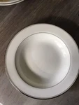 Lot Of 2 Vintage Mikasa Soup Bowls Bone China Gothic Platinum White Silver. Fixed Price $20.00.