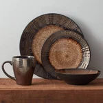 Mikasa Farmhouse 16-PIECE Stoneware Dinnerware Set, Service For 4 Metallic Brown. Fixed Price $159.95.